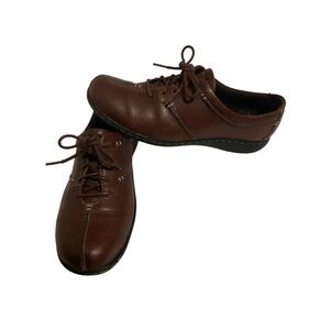 Clarks Bendables Women’s 8M Chestnut Brown Leather Lace Up Comfort Shoes